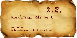 Korányi Róbert névjegykártya