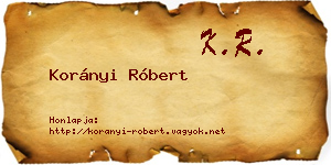 Korányi Róbert névjegykártya